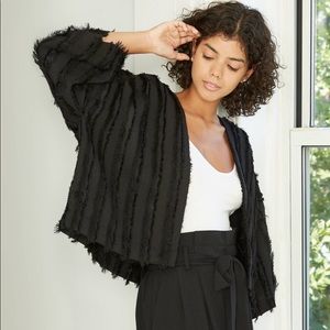 Women' Triped Fringe Overcoat- a New Day™
